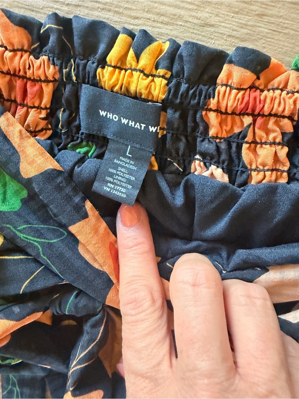 Who What Wear Black Circle Skirt with Orange, Yellow & Green Floral Print - Picture 2 of 4